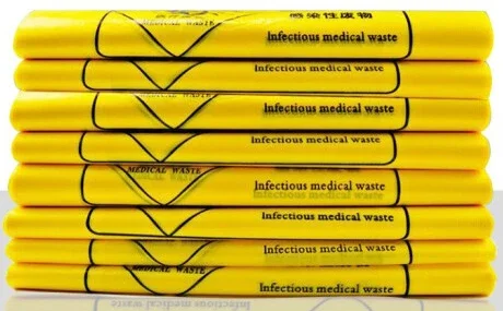 Flat-top medical waste bags — original catalog photo